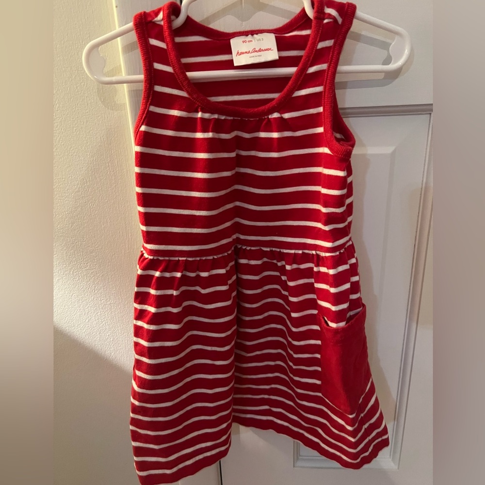 Hanna 3T Red and White Striped Dress